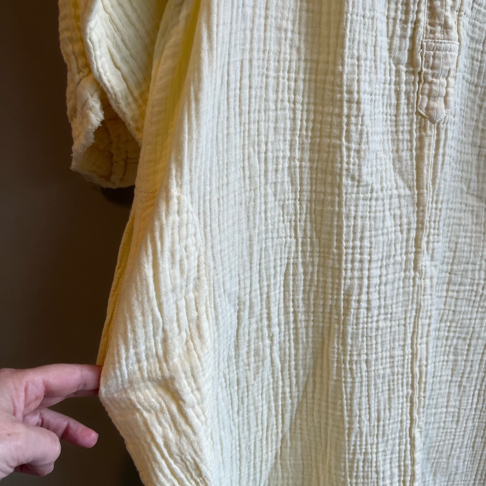Ocean + Main Yellow Gauze Midi Dress with Pockets S/M - Picture 8 of 11